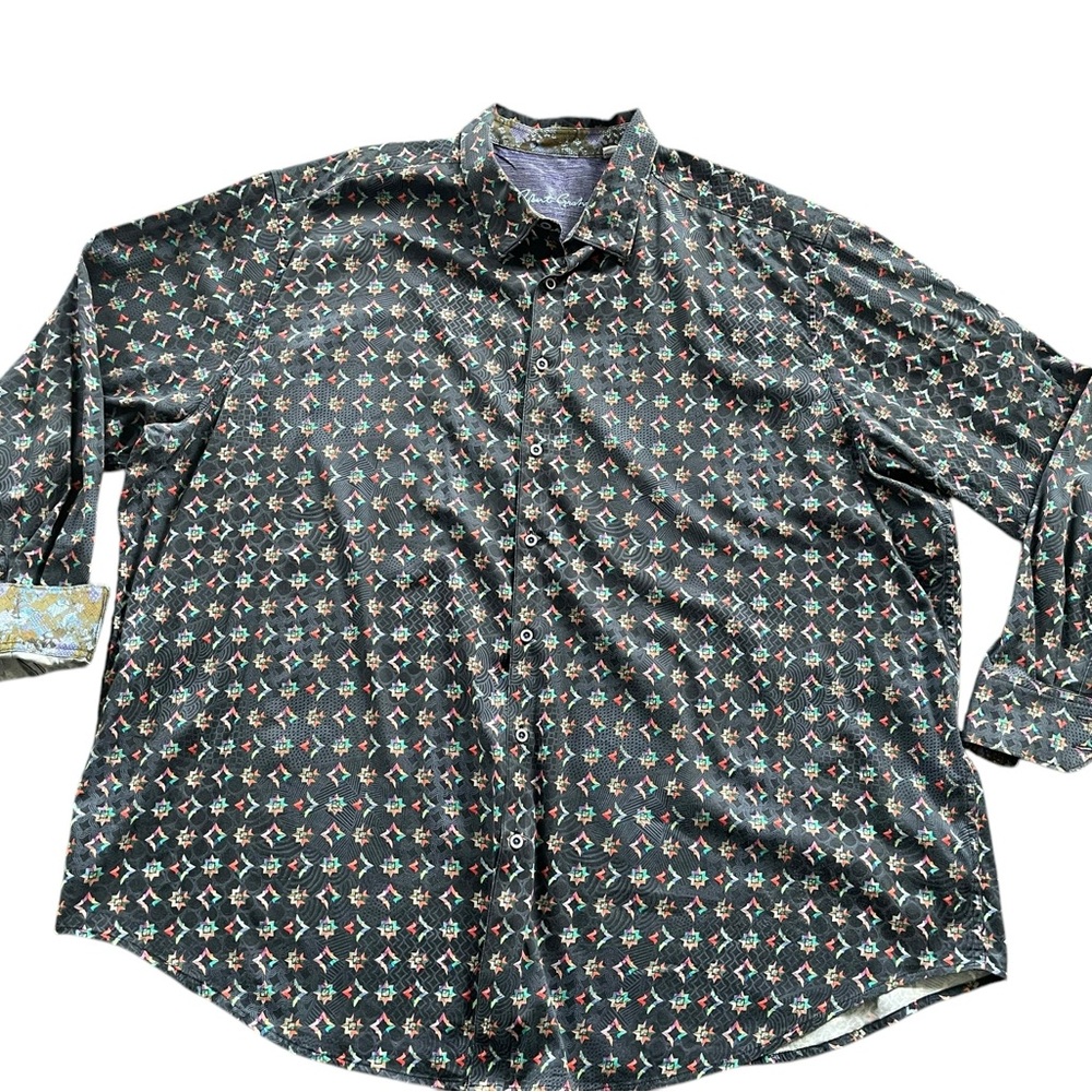 Robert Graham Flip Cuff Button Down Shirt Size 4XLT Soft